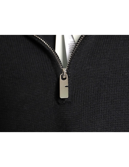 Burberry equestrian logo embroidered halfzip sweater,Burberry Sweatshirt,Sweatshirt,APPAREL