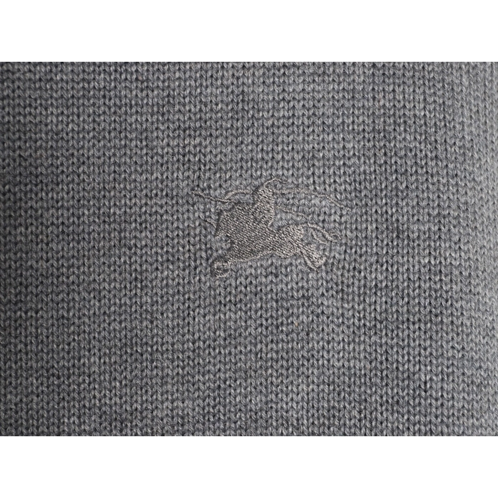 Burberry equestrian logo embroidered halfzip sweater,Burberry Sweatshirt,Sweatshirt,APPAREL