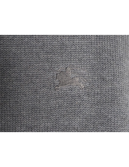 Burberry equestrian logo embroidered halfzip sweater,Burberry Sweatshirt,Sweatshirt,APPAREL