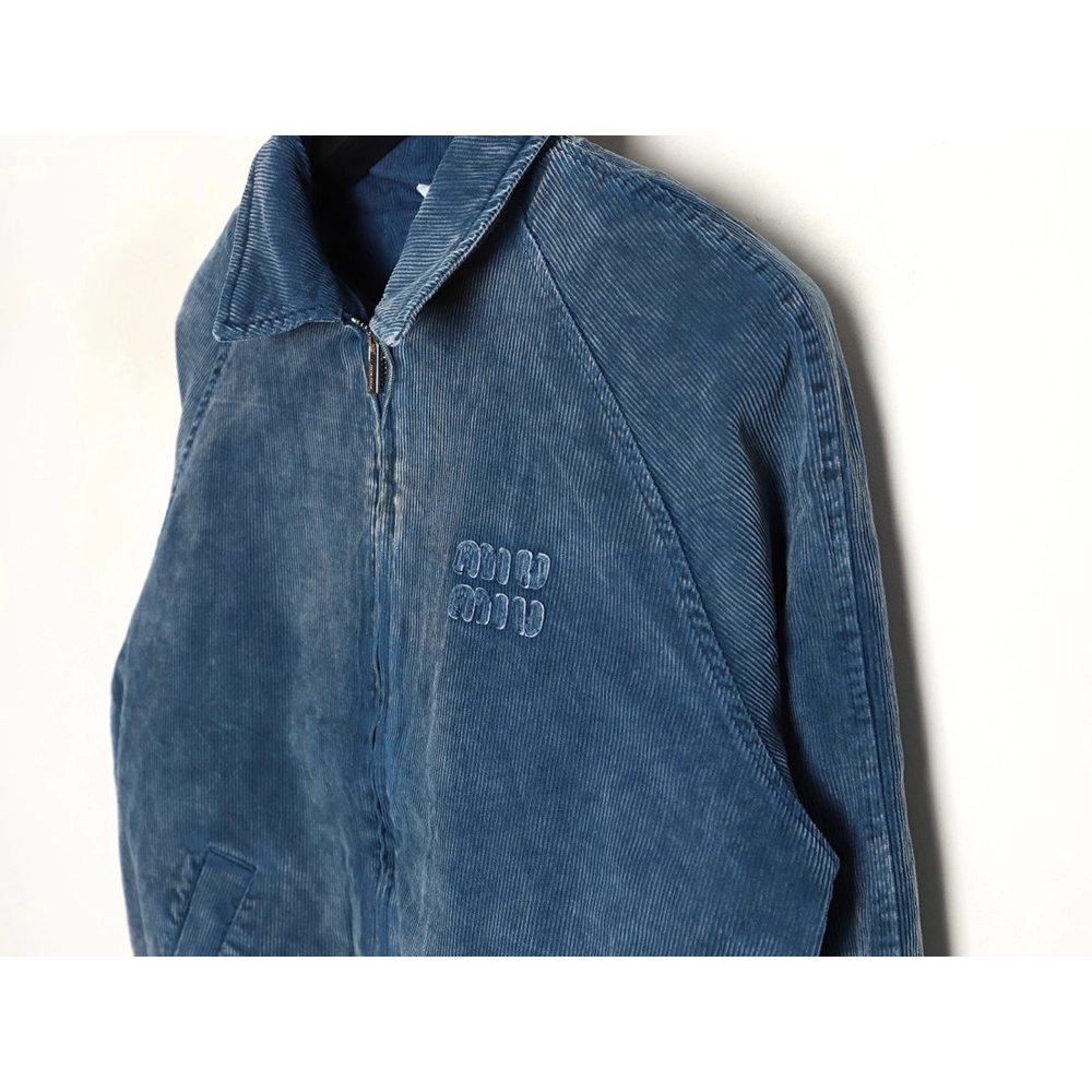 Miu Miu washed distressed corduroy cotton jacket,Miu Miu Jacket,Jacket,APPAREL