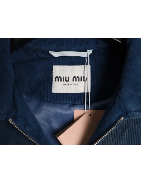 Miu Miu washed distressed corduroy cotton jacket,Miu Miu Jacket,Jacket,APPAREL