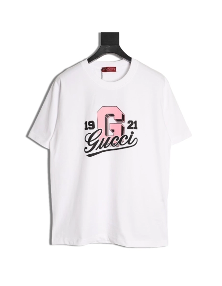 Gucci 1921 LetterPrint Logo ShortSleeve TShirt,Gucci T Shirt,Tshirt,APPAREL