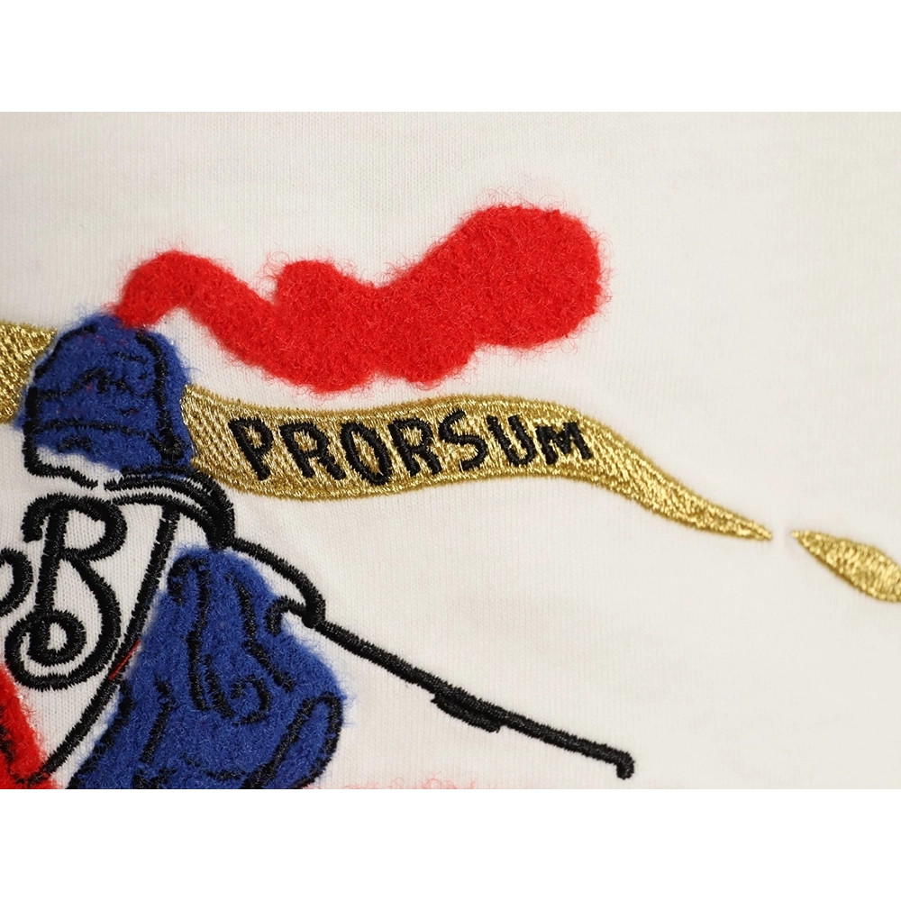 Burberry flocked warhorse embroidered knight shortsleeved Tshirt,Burberry T Shirt,Tshirt,APPAREL