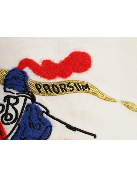 Burberry flocked warhorse embroidered knight shortsleeved Tshirt,Burberry T Shirt,Tshirt,APPAREL