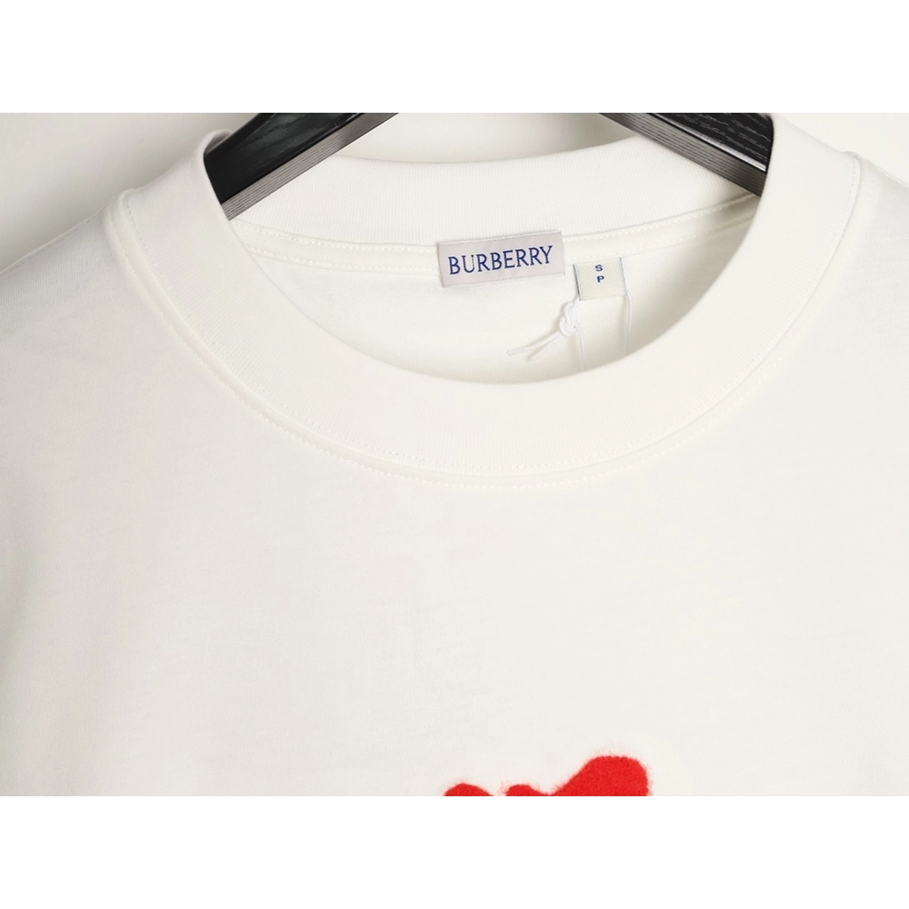 Burberry flocked warhorse embroidered knight shortsleeved Tshirt,Burberry T Shirt,Tshirt,APPAREL