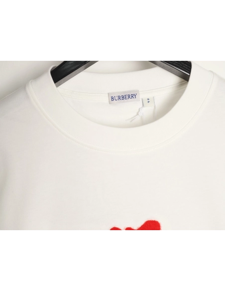 Burberry flocked warhorse embroidered knight shortsleeved Tshirt,Burberry T Shirt,Tshirt,APPAREL