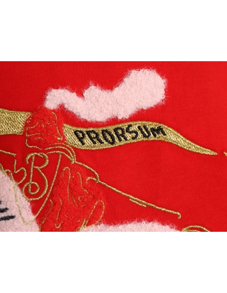 Burberry flocked warhorse embroidered knight shortsleeved Tshirt,Burberry T Shirt,Tshirt,APPAREL