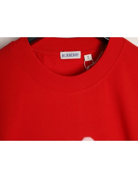 Burberry flocked warhorse embroidered knight shortsleeved Tshirt,Burberry T Shirt,Tshirt,APPAREL