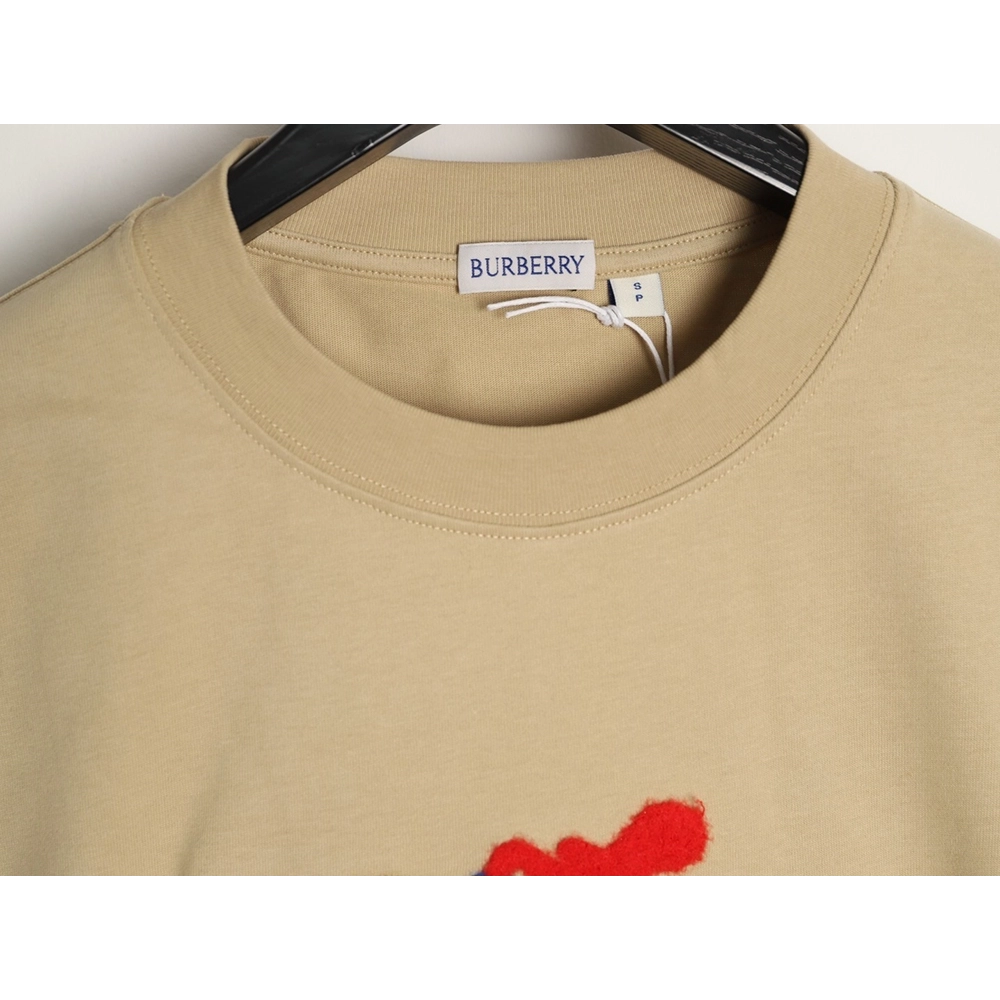 Burberry flocked warhorse embroidered knight shortsleeved Tshirt,Burberry T Shirt,Tshirt,APPAREL