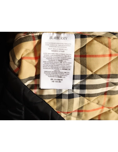 Burberry Corduroy Collar Pocket Quilted Check Cotton Jacket,Burberry Jacket,Jacket,APPAREL
