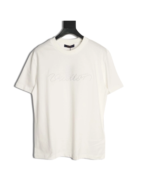 Louis Vuitton cursive embroidered shortsleeved Tshirt,Louis Vuitton T Shirt,Tshirt,APPAREL