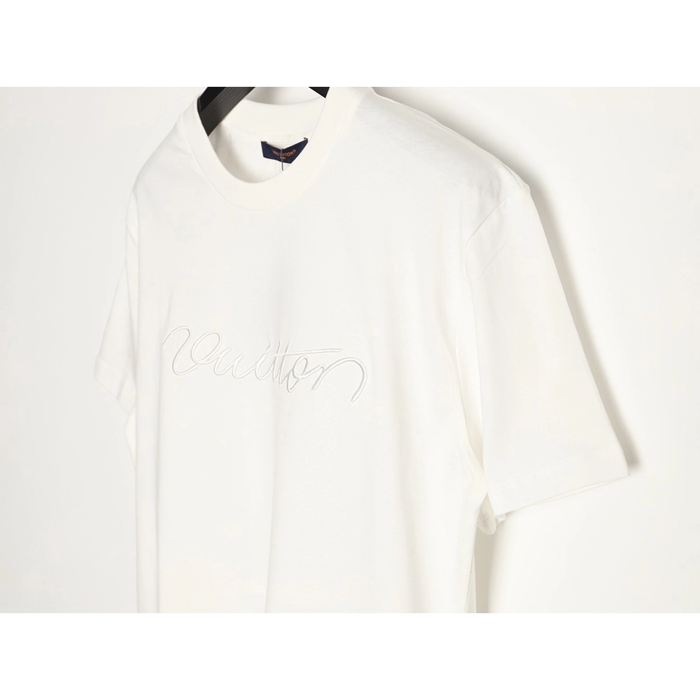 Louis Vuitton cursive embroidered shortsleeved Tshirt,Louis Vuitton T Shirt,Tshirt,APPAREL