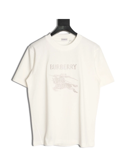Burberry Equestrian Gold Embroidered Knight ShortSleeve TShirt,Burberry T Shirt,Tshirt,APPAREL