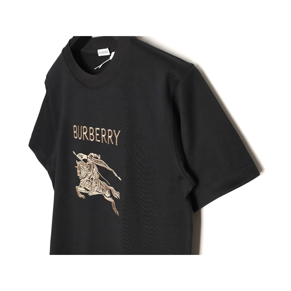 Burberry Equestrian Gold Embroidered Knight ShortSleeve TShirt,Burberry T Shirt,Tshirt,APPAREL