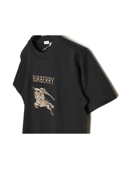 Burberry Equestrian Gold Embroidered Knight ShortSleeve TShirt,Burberry T Shirt,Tshirt,APPAREL