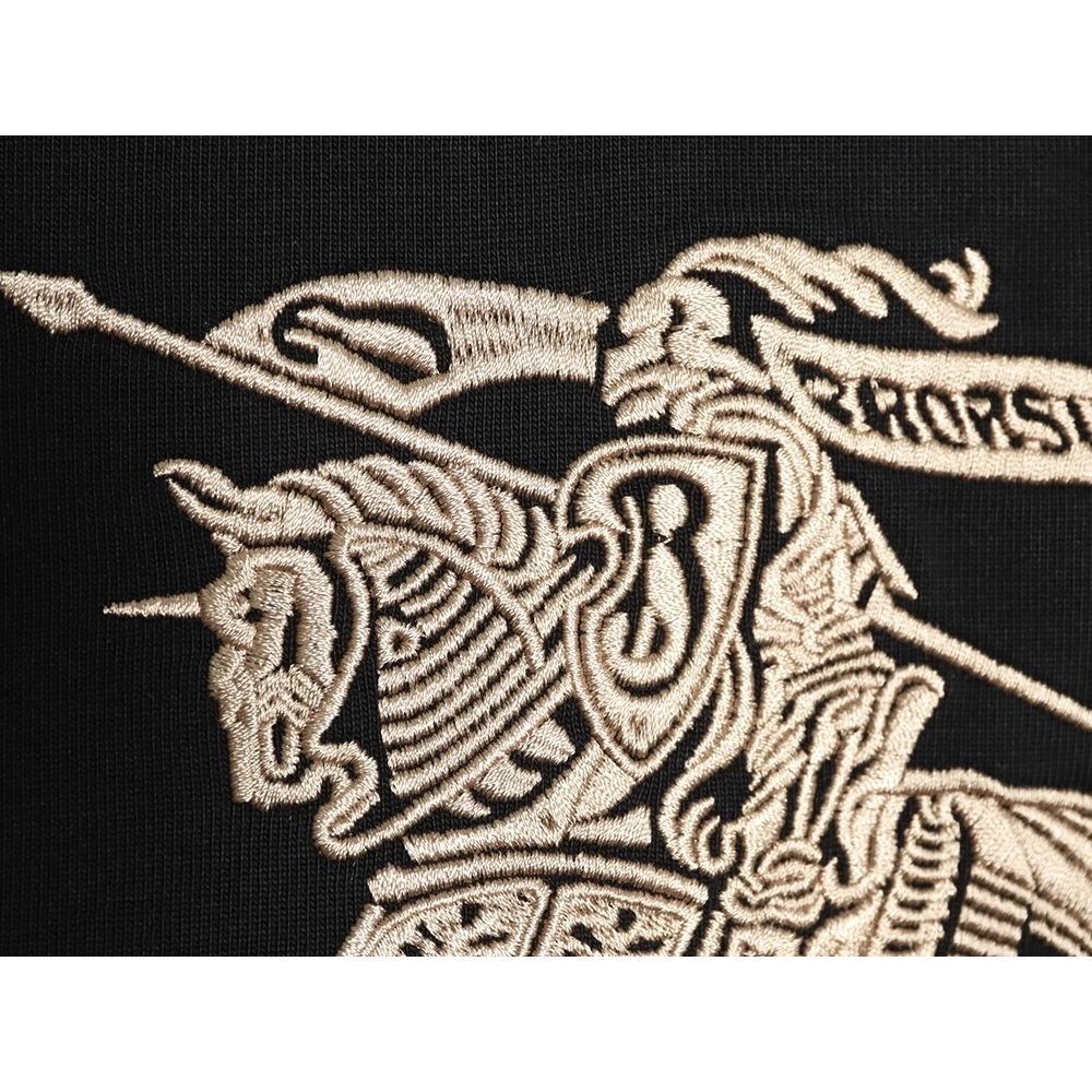 Burberry Equestrian Gold Embroidered Knight ShortSleeve TShirt,Burberry T Shirt,Tshirt,APPAREL
