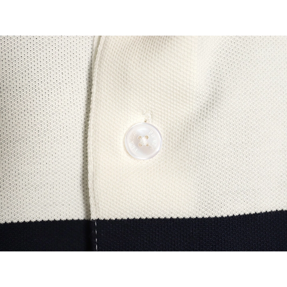 Prada StripedPanel ShortSleeve Polo,Prada Shirt,Shirt,APPAREL