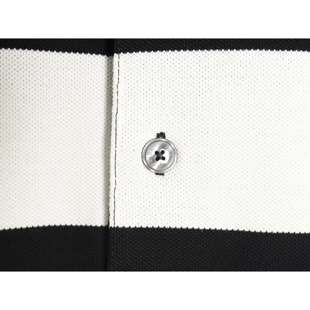 Prada StripedPanel ShortSleeve Polo,Prada Shirt,Shirt,APPAREL