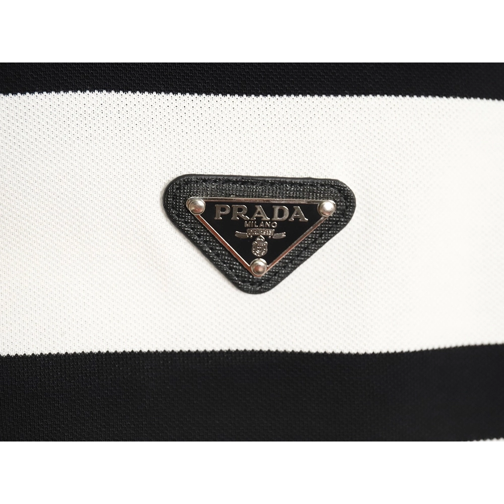 Prada StripedPanel ShortSleeve Polo,Prada Shirt,Shirt,APPAREL