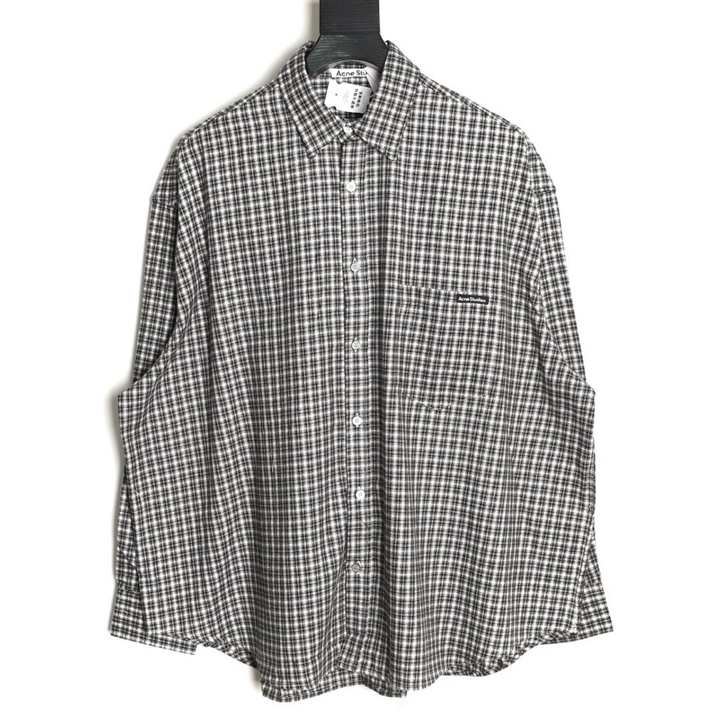 Acne Studios Plaid Flannel LongSleeve Shirt,Acne Studios Shirt,Shirt,APPAREL