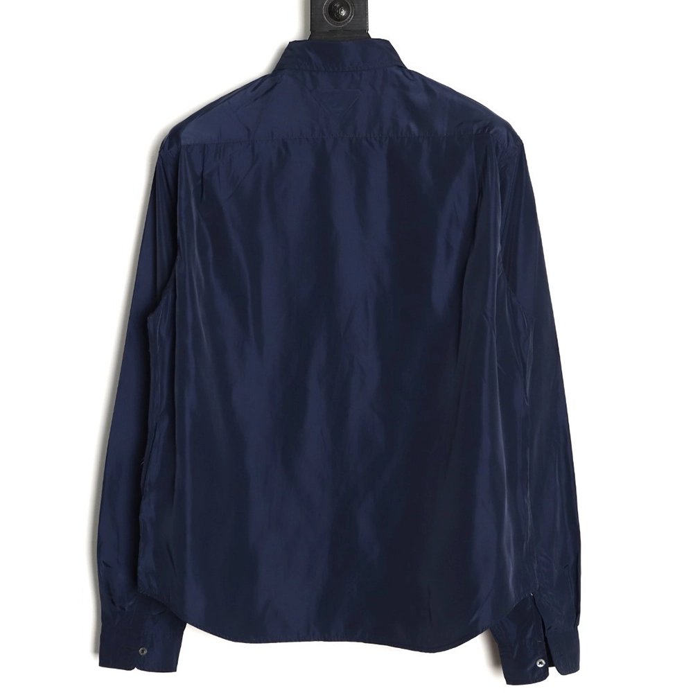 Prada pocket tag back triangle logo shirt,Prada Shirt,Shirt,APPAREL