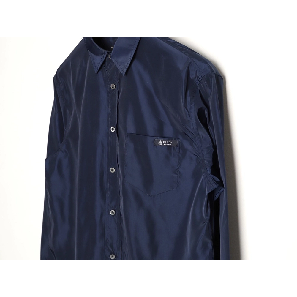Prada pocket tag back triangle logo shirt,Prada Shirt,Shirt,APPAREL