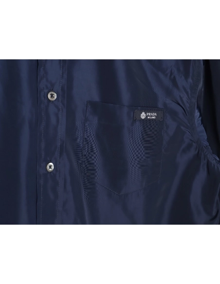 Prada pocket tag back triangle logo shirt,Prada Shirt,Shirt,APPAREL