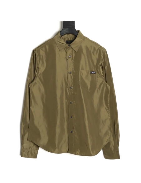 Prada pocket tag back triangle logo shirt,Prada Shirt,Shirt,APPAREL