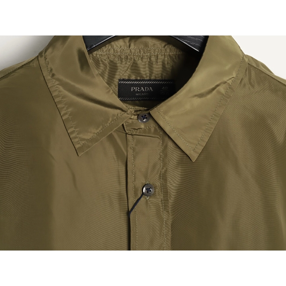 Prada pocket tag back triangle logo shirt,Prada Shirt,Shirt,APPAREL