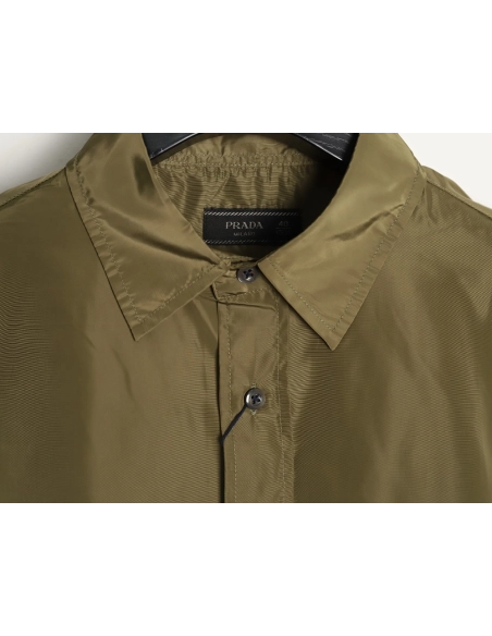 Prada pocket tag back triangle logo shirt,Prada Shirt,Shirt,APPAREL