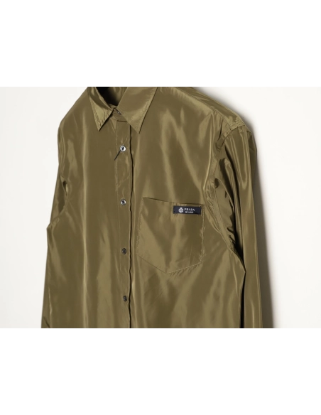 Prada pocket tag back triangle logo shirt,Prada Shirt,Shirt,APPAREL