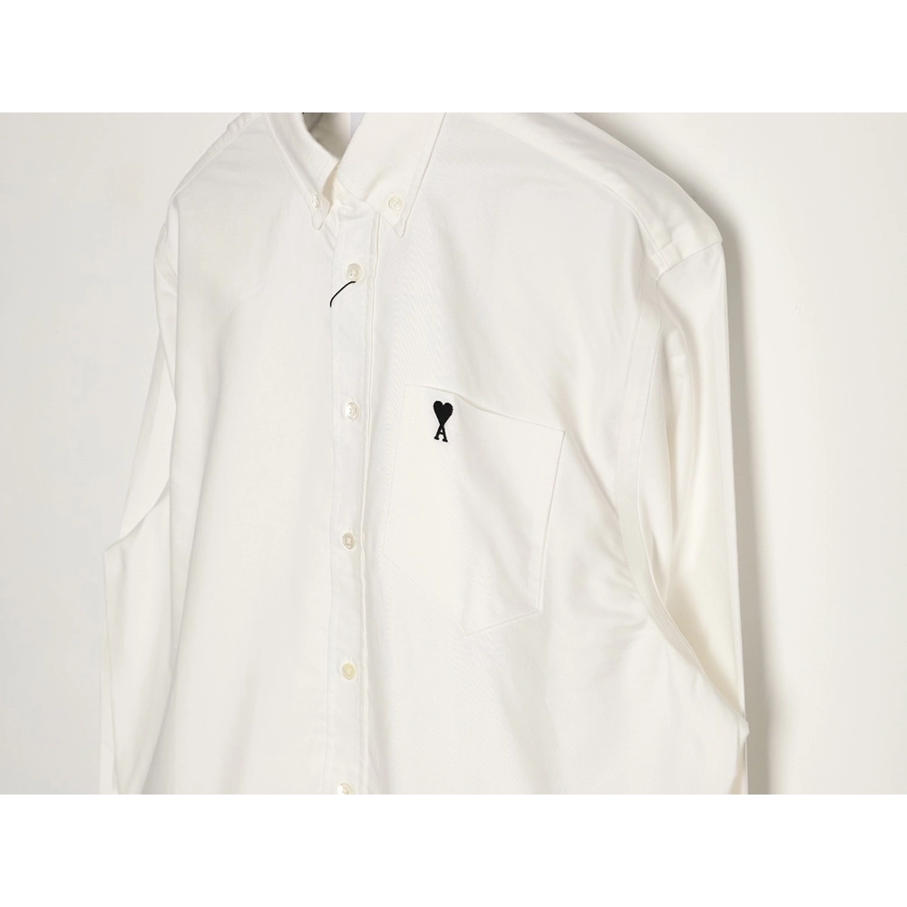 Ami Paris Pocket HeartEmbroidered Shirt,Ami Shirt,Shirt,APPAREL