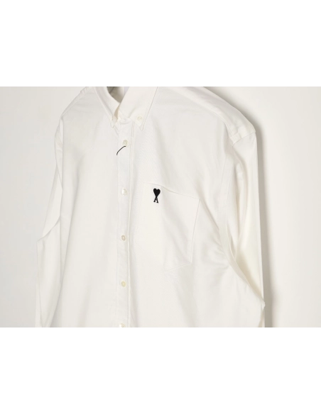 Ami Paris Pocket HeartEmbroidered Shirt,Ami Shirt,Shirt,APPAREL