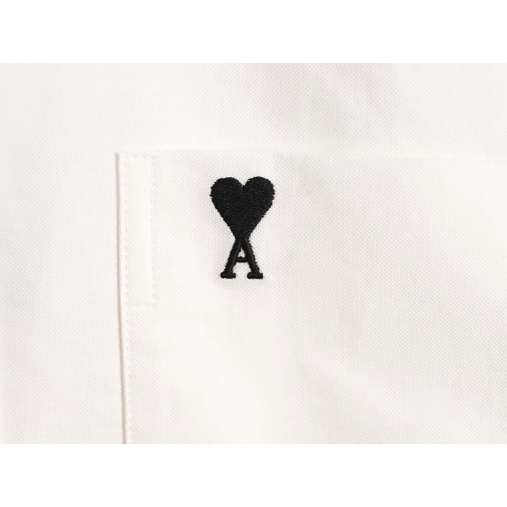 Ami Paris Pocket HeartEmbroidered Shirt,Ami Shirt,Shirt,APPAREL