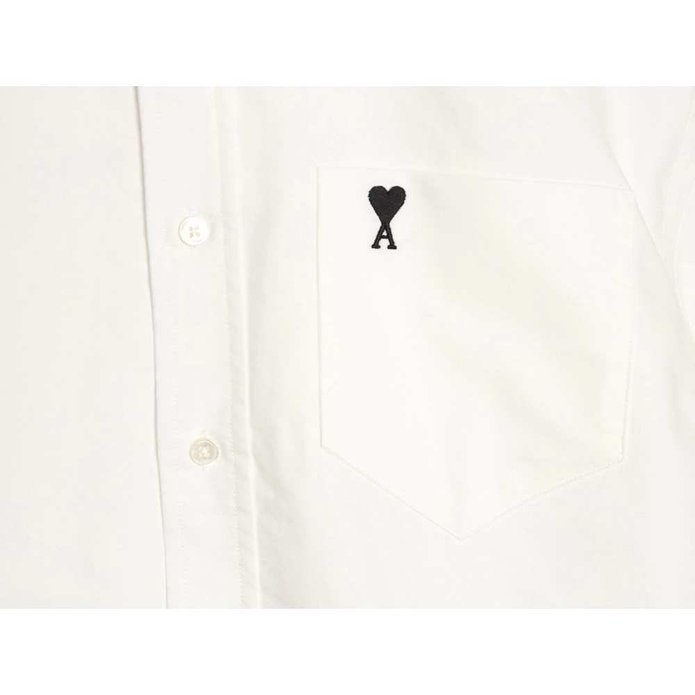 Ami Paris Pocket HeartEmbroidered Shirt,Ami Shirt,Shirt,APPAREL