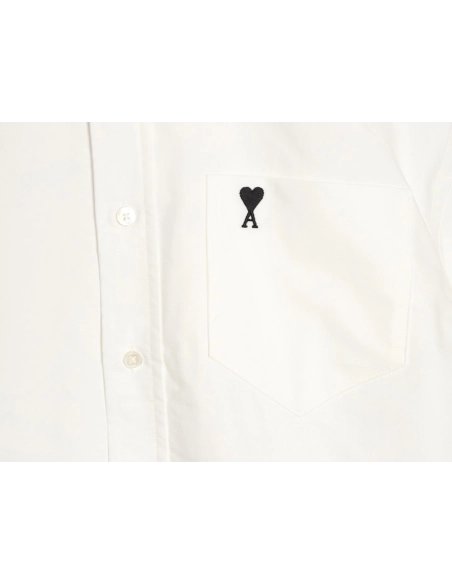 Ami Paris Pocket HeartEmbroidered Shirt,Ami Shirt,Shirt,APPAREL