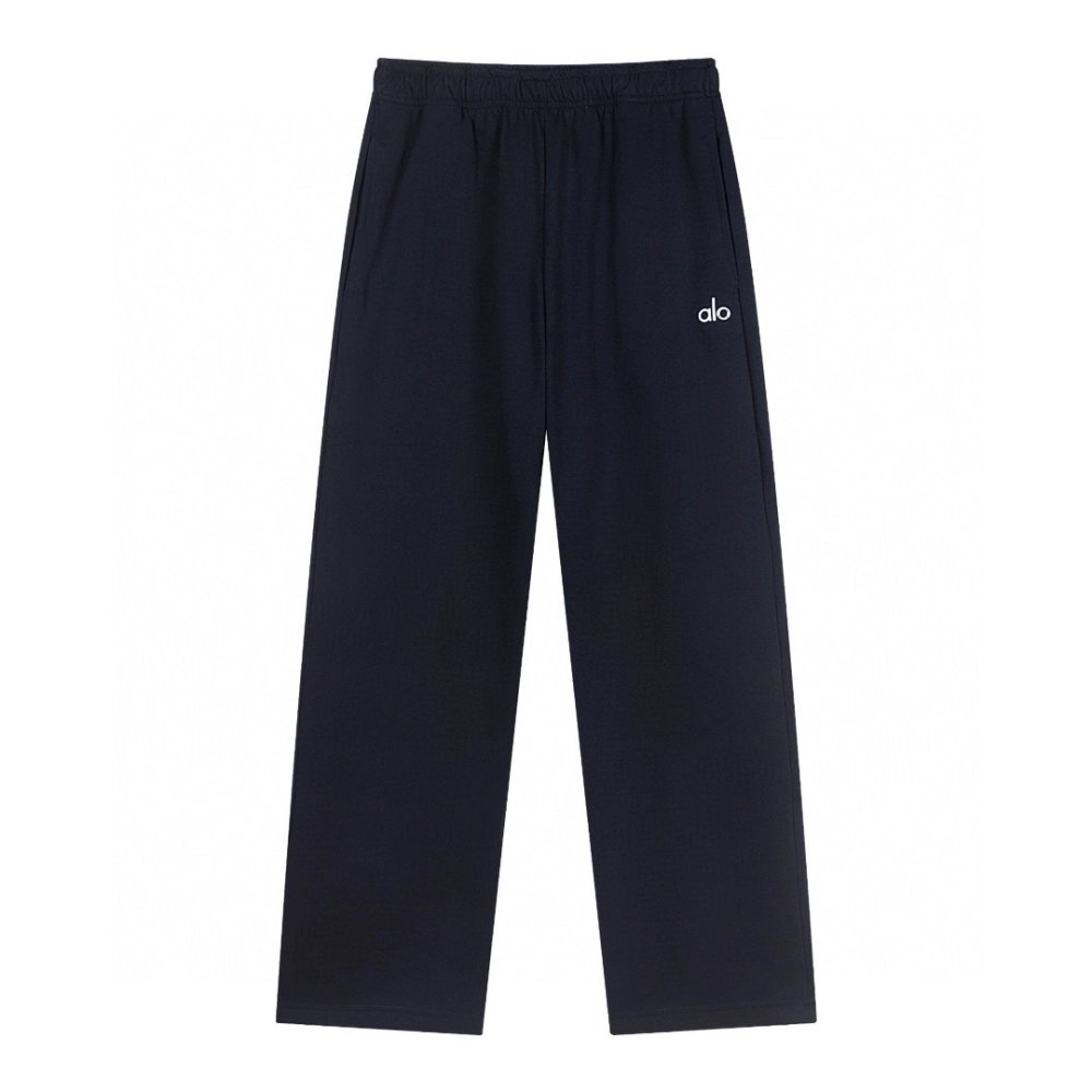 Alo Yoga Accolade Straight-leg Cotton-jersey Jogging Bottoms K504 Dark Blue,Alo Pants,PANTS JEANS,APPAREL