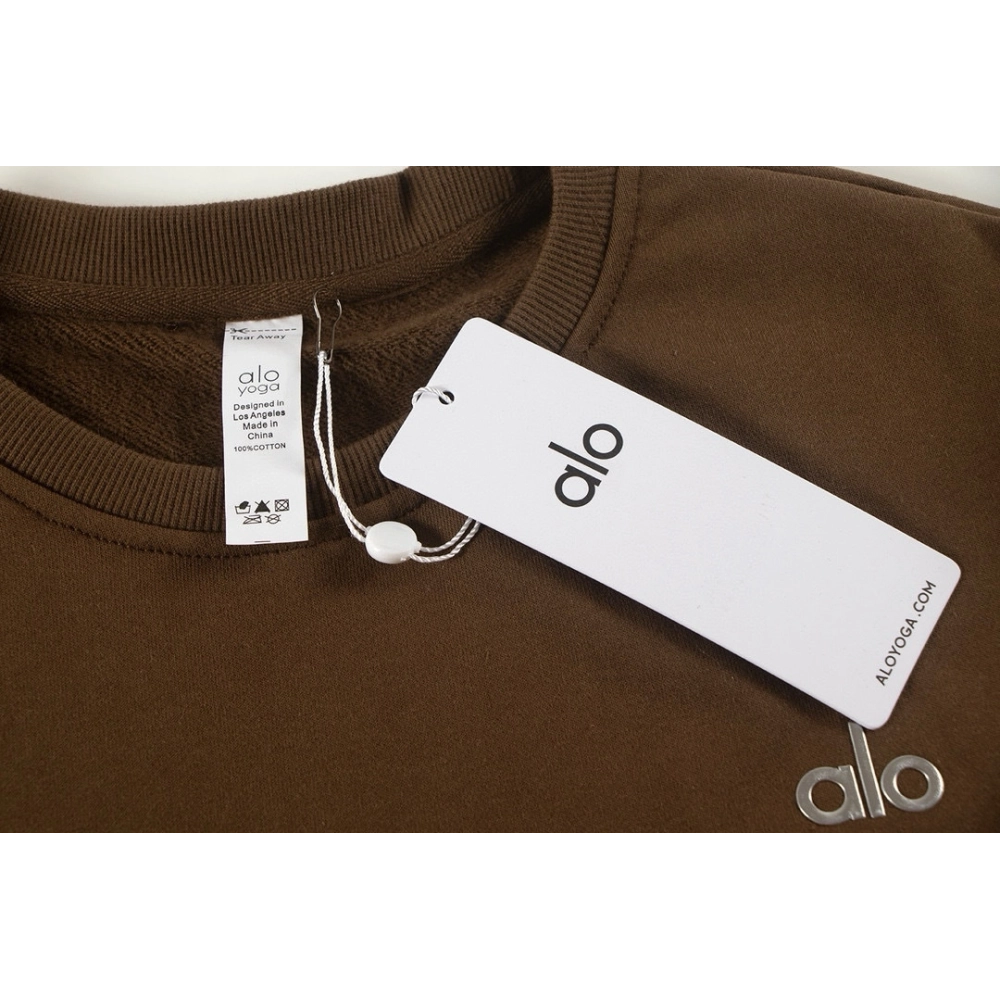 Alo Yoga Crewneck Sweatshirt K501 Brown,ALO Yoga Sweatshirt,Sweatshirt,APPAREL