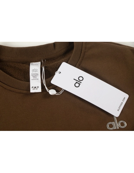 Alo Yoga Crewneck Sweatshirt K501 Brown,ALO Yoga Sweatshirt,Sweatshirt,APPAREL