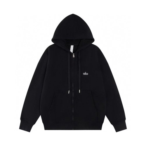 Alo Yoga Zip-Up Hoodie K521 Black,ALO Hoodie,Hoodie,APPAREL