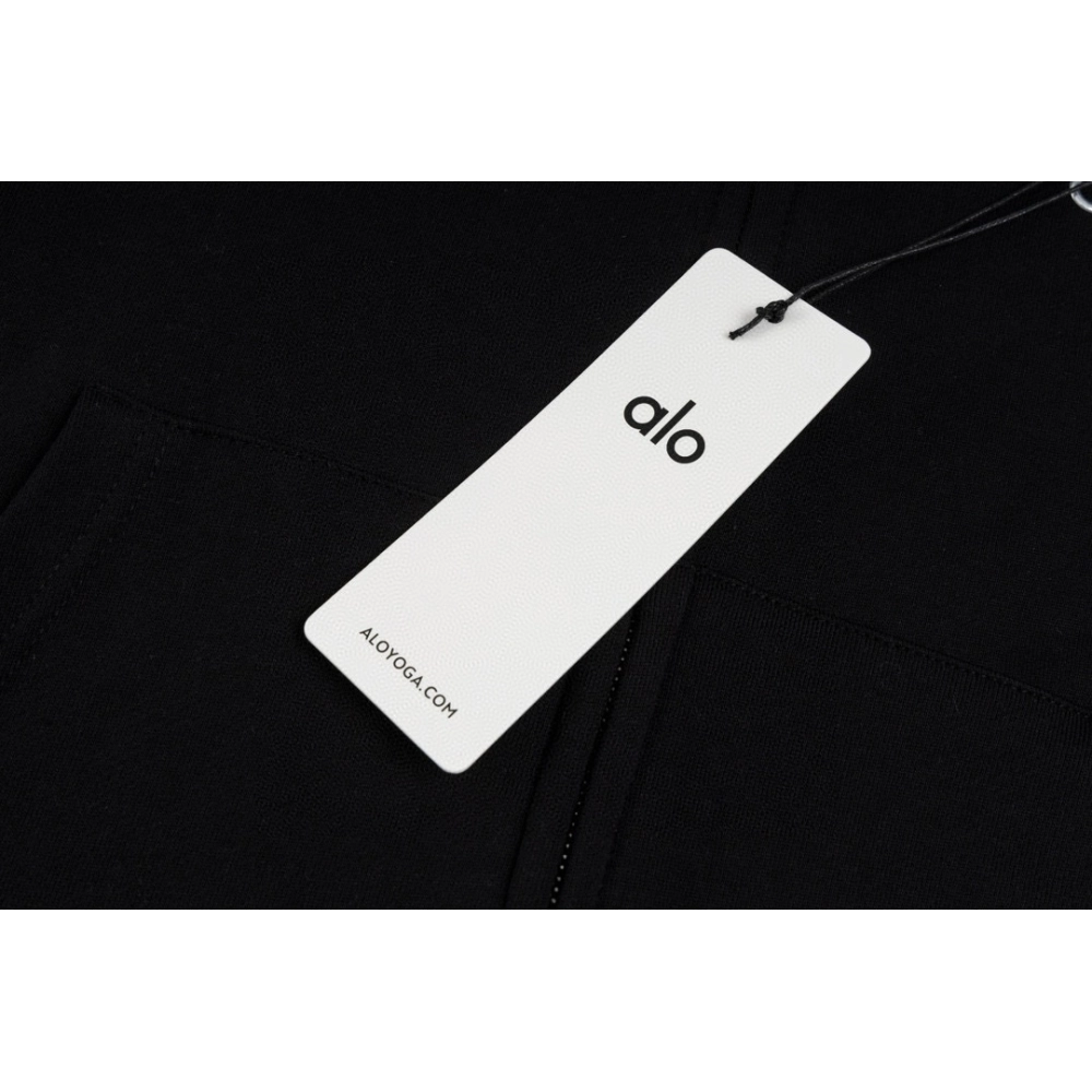 Alo Yoga Zip-Up Hoodie K521 Black,ALO Hoodie,Hoodie,APPAREL
