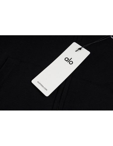 Alo Yoga Zip-Up Hoodie K521 Black,ALO Hoodie,Hoodie,APPAREL