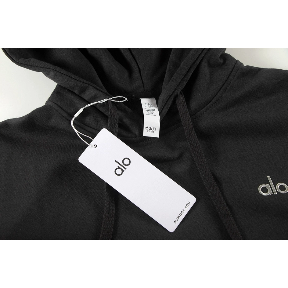 Alo Yoga Accolade Cotton-blend French Terry Hoodies K502 Dark Gray,ALO Hoodie,Hoodie,APPAREL