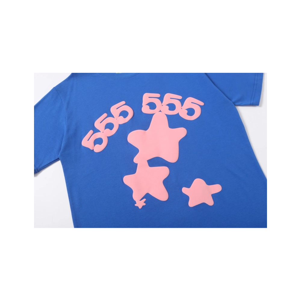 Sp5der T-shirt T017 Blue,Sp5der T-shirt,Tshirt,APPAREL