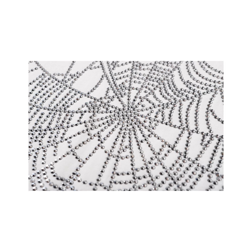 Sp5der Rhinestone T-shirt T014 Black White,Sp5der T-shirt,Tshirt,APPAREL