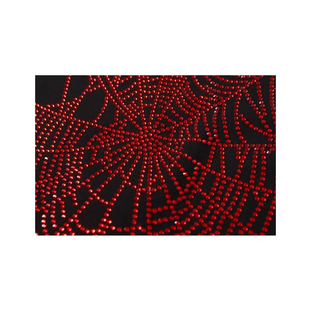 Sp5der Rhinestone T-shirt T014 Black White,Sp5der T-shirt,Tshirt,APPAREL