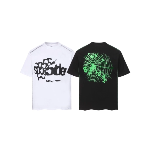Sp5der T-shirt T013 Black White,Sp5der T-shirt,Tshirt,APPAREL