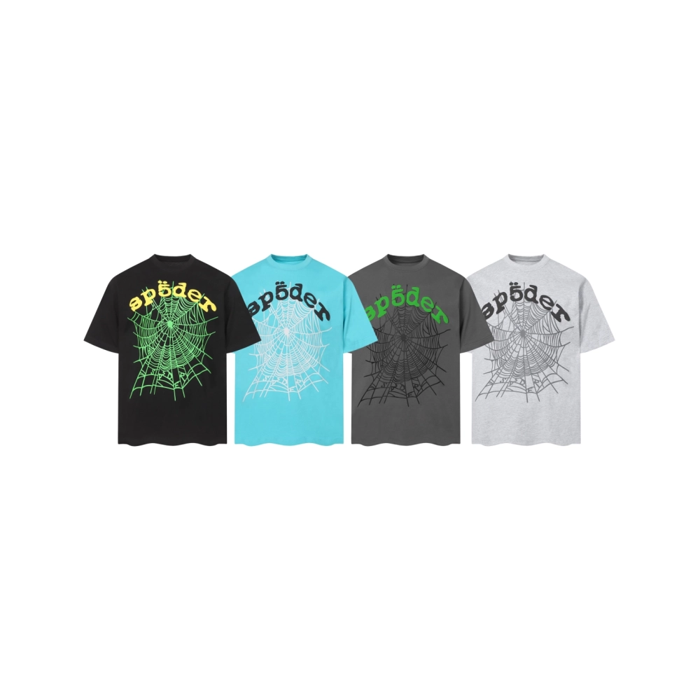 Sp5der T-shirt T010 Black Blue Gray Olive,Sp5der T-shirt,Tshirt,APPAREL