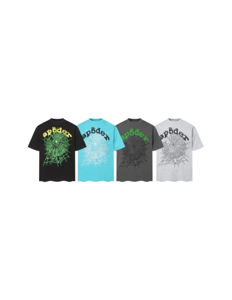 Sp5der T-shirt T010 Black Blue Gray Olive,Sp5der T-shirt,Tshirt,APPAREL