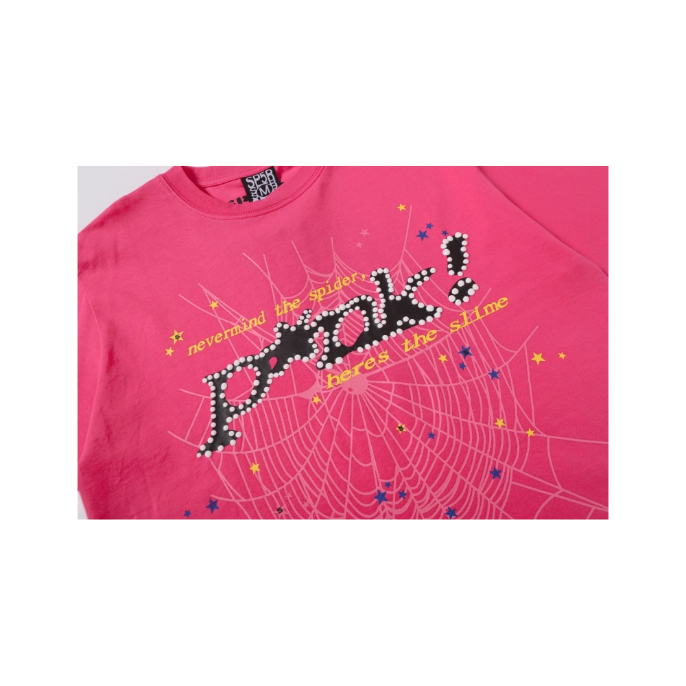 Sp5der T-shirt T009 Black Blue Pink,Sp5der T-shirt,Tshirt,APPAREL